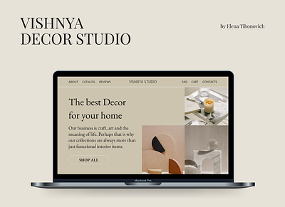 "Vishnya Decor Studio" Landing Page + Mobile Design mobile design ui ui design ux ux design ux ui web design