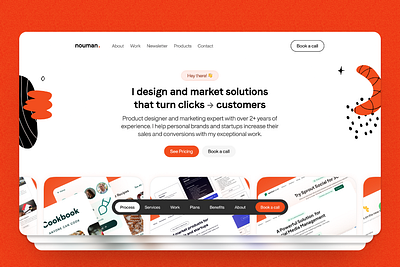 Portfolio Website Hero Section branding landing page product design ui ux web design