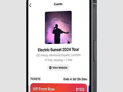 Event Ticket - Light Mode [Concept] app banking carousel concert ecommerce event events ios mobile mobile banking sarjil stepper ticket tickets ui ux