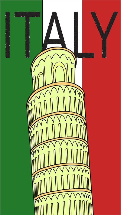 Pisa of Italy illustration.
