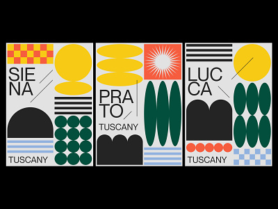 Tuscany Posters branding clean design graphic design illustration italy minimal minimalism poster posters shapes tuscany typography