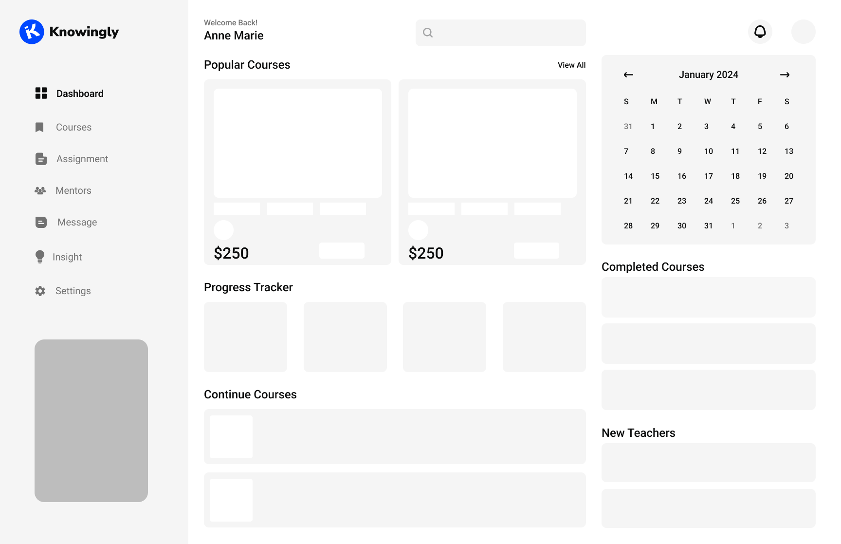 KNOWINGLY E-Learning Dashboard by Omotayo Preston on Dribbble