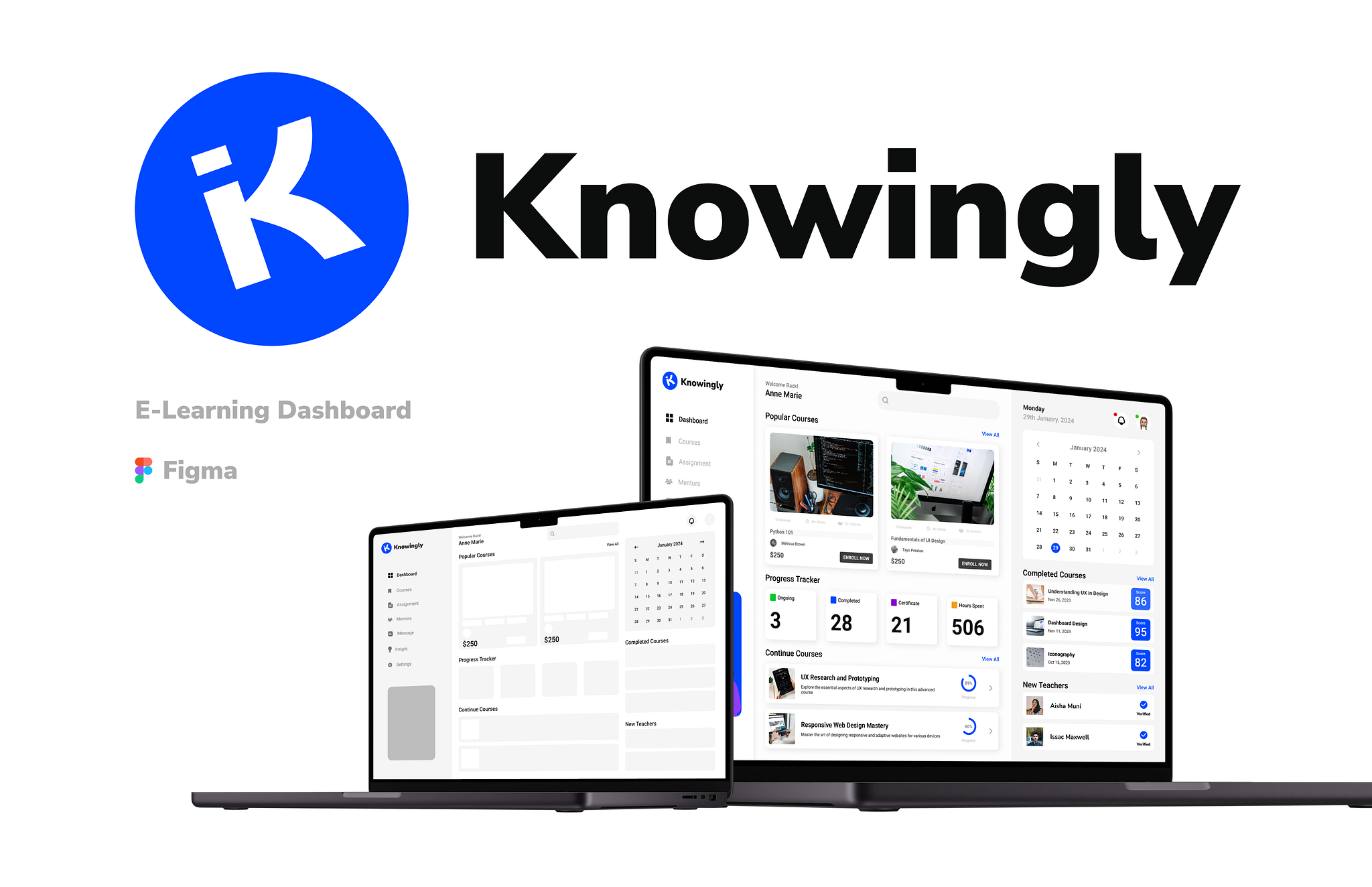 KNOWINGLY E-Learning Dashboard by Omotayo Preston on Dribbble