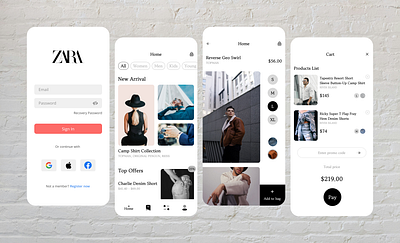 Zara app design designe mobile app shopping ui ux zara zara app zara shopping