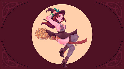 Witch Wallpaper character design illustration sexy vector