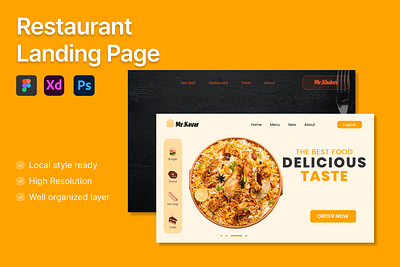 Landing Page For Restaurant animation branding ecommerce figma design graphic design landing page prototype restaurant website ui user exprience user interface ux wayer website wireframes