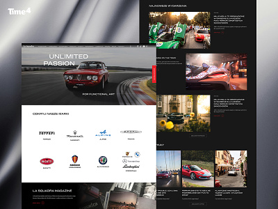 La Squadra car clean design ferrari flat red web webdesign website