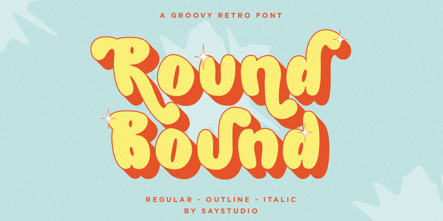 Round Bound - Groovy Retro Font branding design display font font fonts fun font logo type typeface