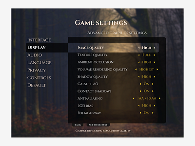 DAY #007 UI challenge daily ui dailyui design game game settings menu product design settings ui ux ui uxui