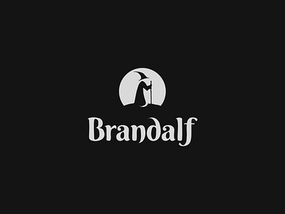 THE BRANDALF artistic brand identity brandalf branding creative design fantasy flat iconography illustration logo lotr middle earth minimalism pointy hat social media tolkien wizard