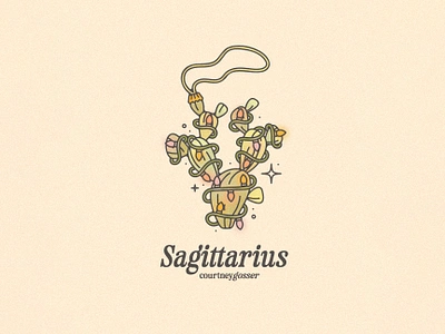 Zodiac Signs As Ornaments: Sagittarius adventure apparel graphic astrology botanical brand assets brand design brand identity cactus desert design earth design flowers illustration label logo nature sagittarius sticker vintage zodiac