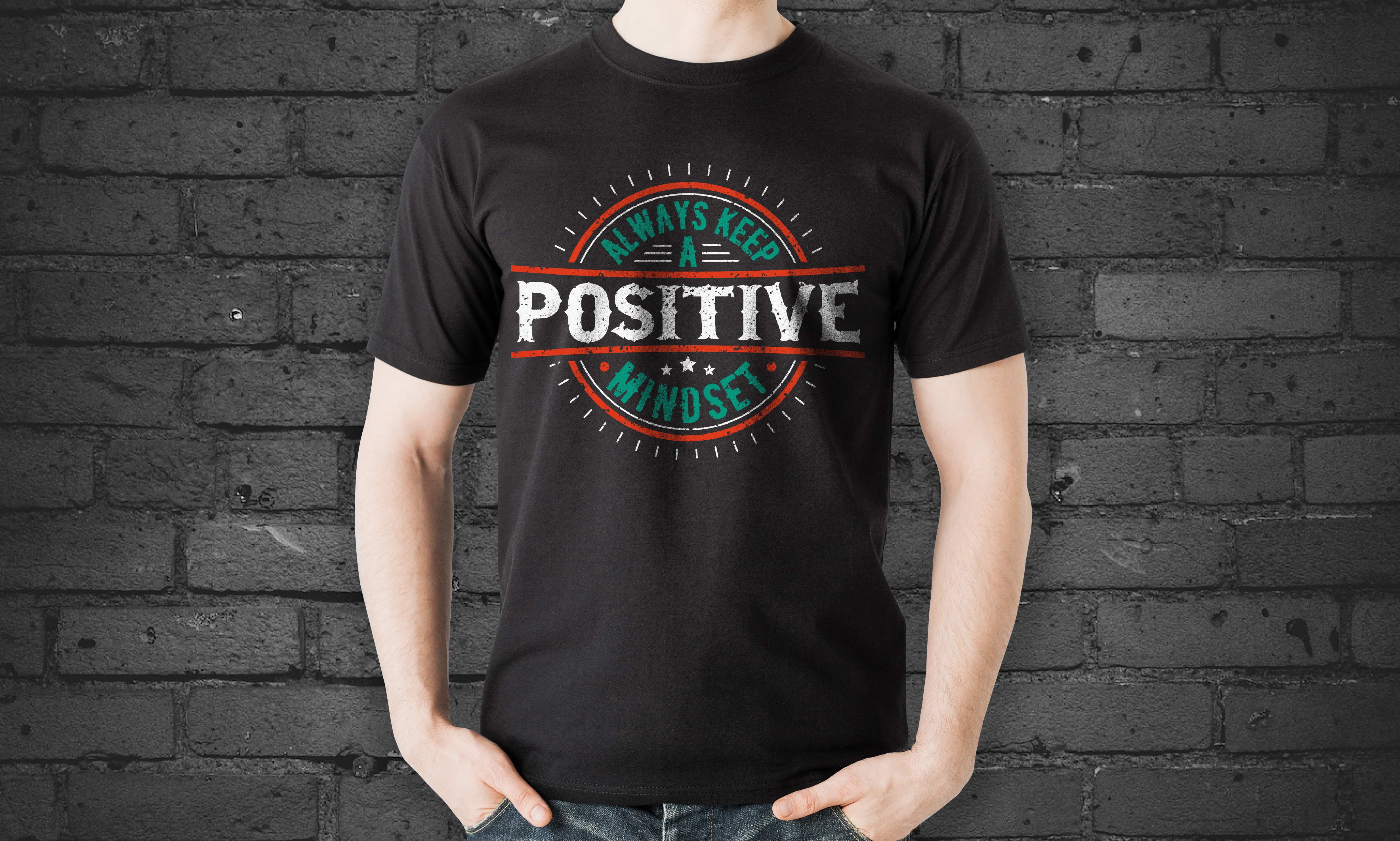 Positive mindset t-shirt design amazon freelancer pod remote shirt t shirt tee teespring vector vintage vintage t shirt