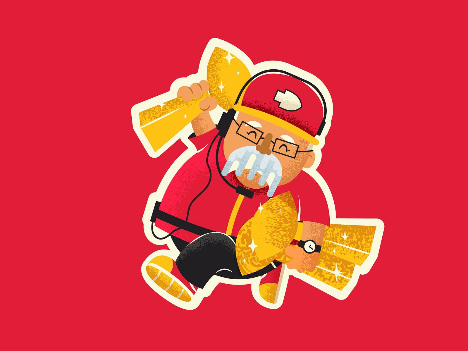 The Big Red Frozen Stache Gets Number 3 by Nate Farro on Dribbble