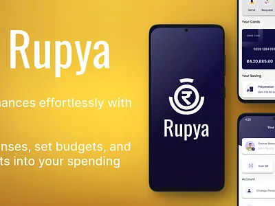 Rupya: Your Financial Companion app design budget content design design digital wallet app finance finance app fintech dashboard fintech mobile app graphic design investment logo mobile app mockup money payment transaction ui ux wallet