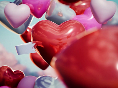 Happy Valentine's Day 14 february 3d 4d agency animation blender cinema concept cupid design heart holiday love lovers motion graphics pink red top trend valentines