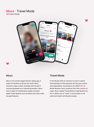 Muzz Travel Mode - Case Study logo ui