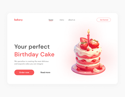 Landing Page #DailyUI3 art bakery cake daily ui design landing landing page torta