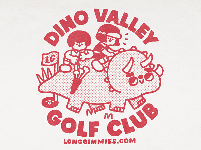 Dino Valley Golf Club branding cartoon childrens cute design dino dino valley dinosaur doodle fun golf club illustration japanese kawaii lettering logo print design t shirt design texture typography