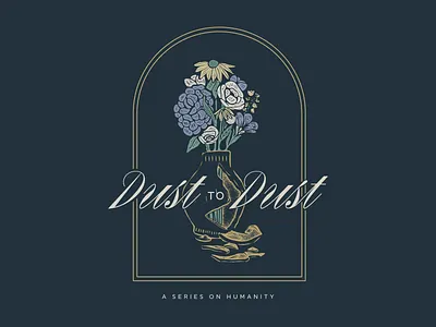 Lent Sermon Series Art: Dust to Dust bible bible study branding broken church design design dust easter florals flower holy week illustration lent linocut moody pastels vase