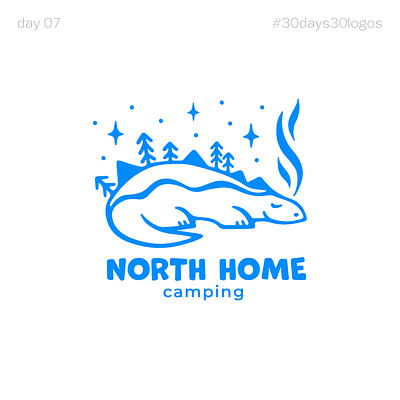 North home - camping blue camping dragon home logo night north north home camping winter