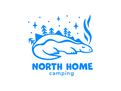 North home - camping blue camping dragon home logo night north north home camping winter