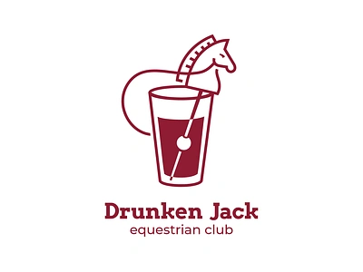 Drunken Jack - equestrian club club cup drink drunk equest glass graphic design horse jack logo