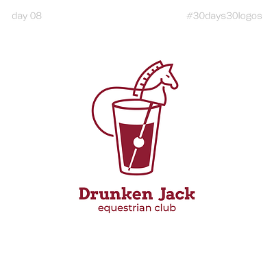 Drunken Jack - equestrian club club cup drink drunk equest glass graphic design horse jack logo