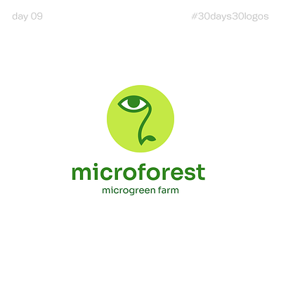 Microforest - microgreen farm eye farm forest green grow logo microforest microgreen sprout