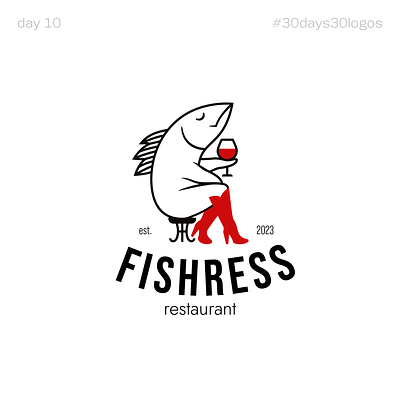 Fishress - restaurant boots fish fishress food line logo red red vino redboots restaurant vino