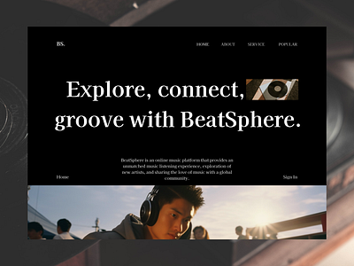 BeatSphere | Header Page branding design desktop header header page music music app music player music website page ui ui design uidesign uitrend uitrends uiux uiuxdesign uiuxtrend uiuxtrends vintage