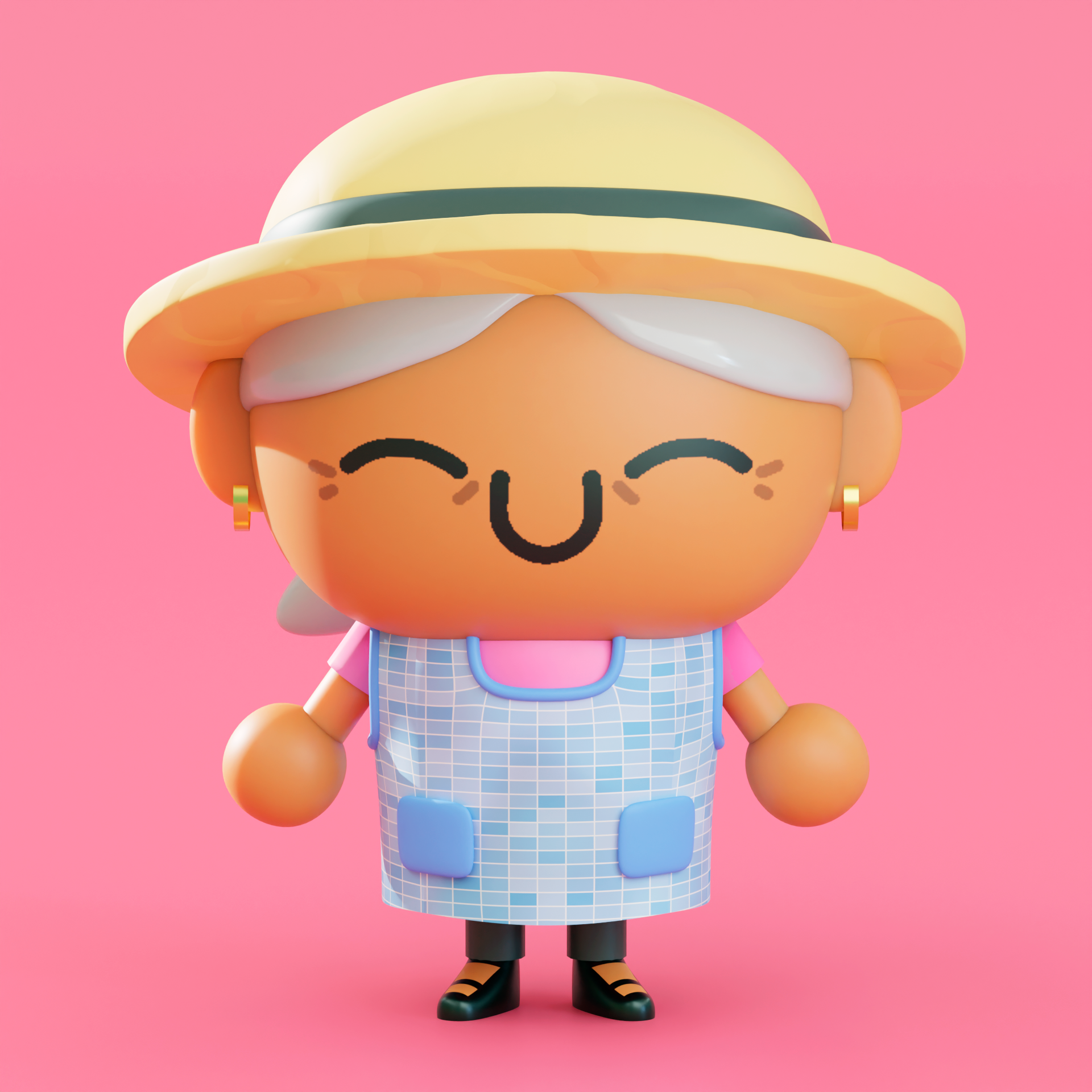 Abuelita No.01 3d abuelita blender character cute illustration inspiration pink