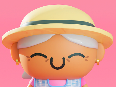 Abuelita No.01 3d abuelita blender character cute illustration inspiration pink