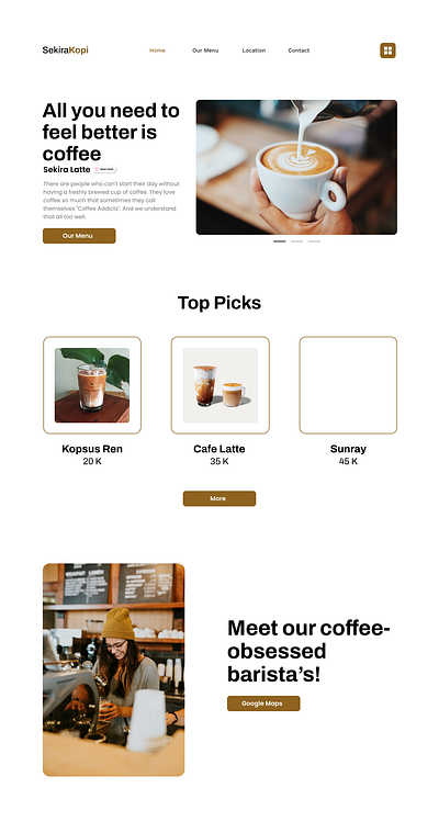 Sekira Kopi Landing Page coffee design ui website website design