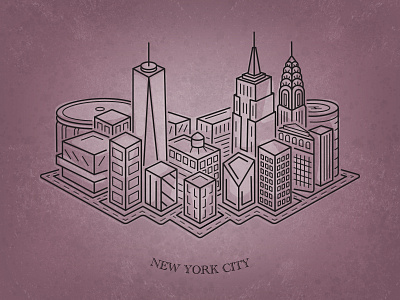 I🖤NYC empire state building iconography icons illustration nyc vector