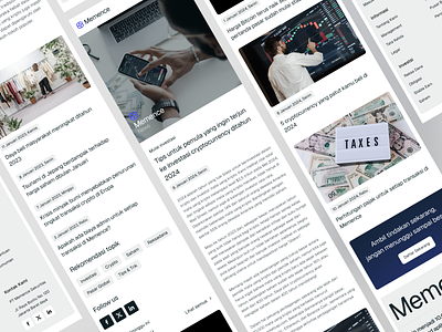 Memence - Responsive News Page clean clean web info landing page news news page news web popular responsive ui uiux web rev website