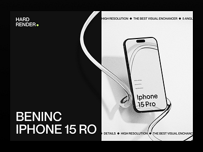 Beninc - iPhone 15 Pro Minimalist Mockups branding design iphone iphone 15 pro mockup template ui web design