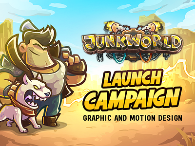 Junkworld graphic design for launch campaign campaign design games gaming graphic design key visual marketing motion graphics tower defense