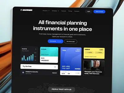 Monvesta - Landing page 💸 apps banking banking website bento business dark mode design finance finance website financial fintech fintech website interface money saas transactions ui design wallet web websites