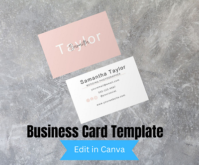 Wedding Photographer Business Card Mockup branding business cards canva flat graphic design pink typography white