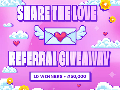 Valentines Day Giveaway animation creative giveaway happy valentines day hearts illustrator love pink procreate procreate dreams referral giveaway retro valentines day valentines day creative