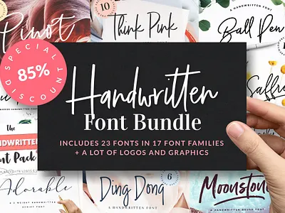 Handwritten Font Bundle is back brush font cursive font font handwritten fonts ink font logo logo font script font signature font wedding font