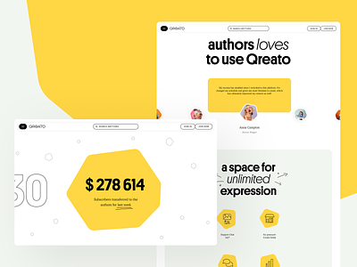 Qreato: Landing Page interface product service startup ui ux web website