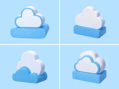 Cloud Server Icon 3d clay cloud cute hosting icon pastel rendering server