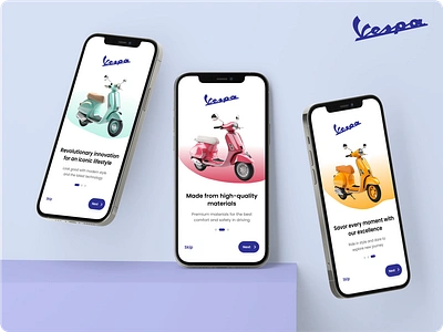 Vespa Onboarding Screen - Mobile mobile design onboarding screen typography ui design ux design vespa app