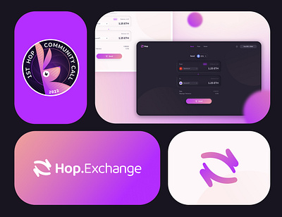 Crypto Logo Design - Hop Exchange branding crypto graphic design logo tech web3