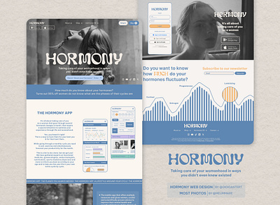 HORMONY APP - Desktop app blog branding graphic design logo design ui ux visual identity website women