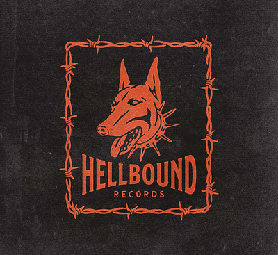 Hellbound Records angonmangsa art artwork badges branding character design dog graphic design graphicdesign hand drawn illustration logo music pet records ui vintage