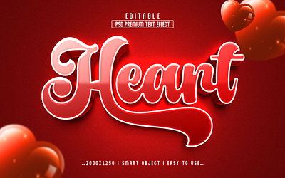 Heart 3d text effect style 3d 3d text 3d text effect style design graphic design hearts 3d text illustration letter effect logo design logo idea new logo style text wprdmark logo