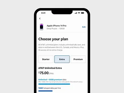 Plan Picker minimal mobile motion ui