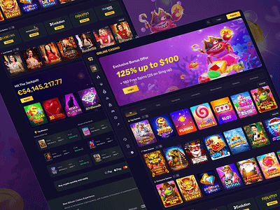Online Casino Website Design casino casino design casino gambling casino landing page design casino website design ui ux